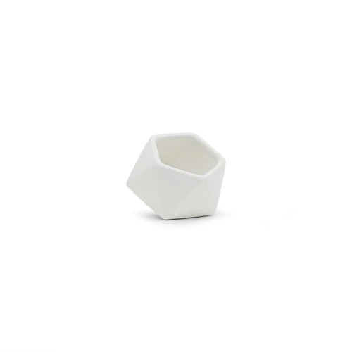 5.1" X 4.3" Medium Tilted Geometric Pot - Matte White- 12 Pieces 1 5.1" X 4.3" Medium Tilted Geometric Pot - Matte White- 12 Pieces