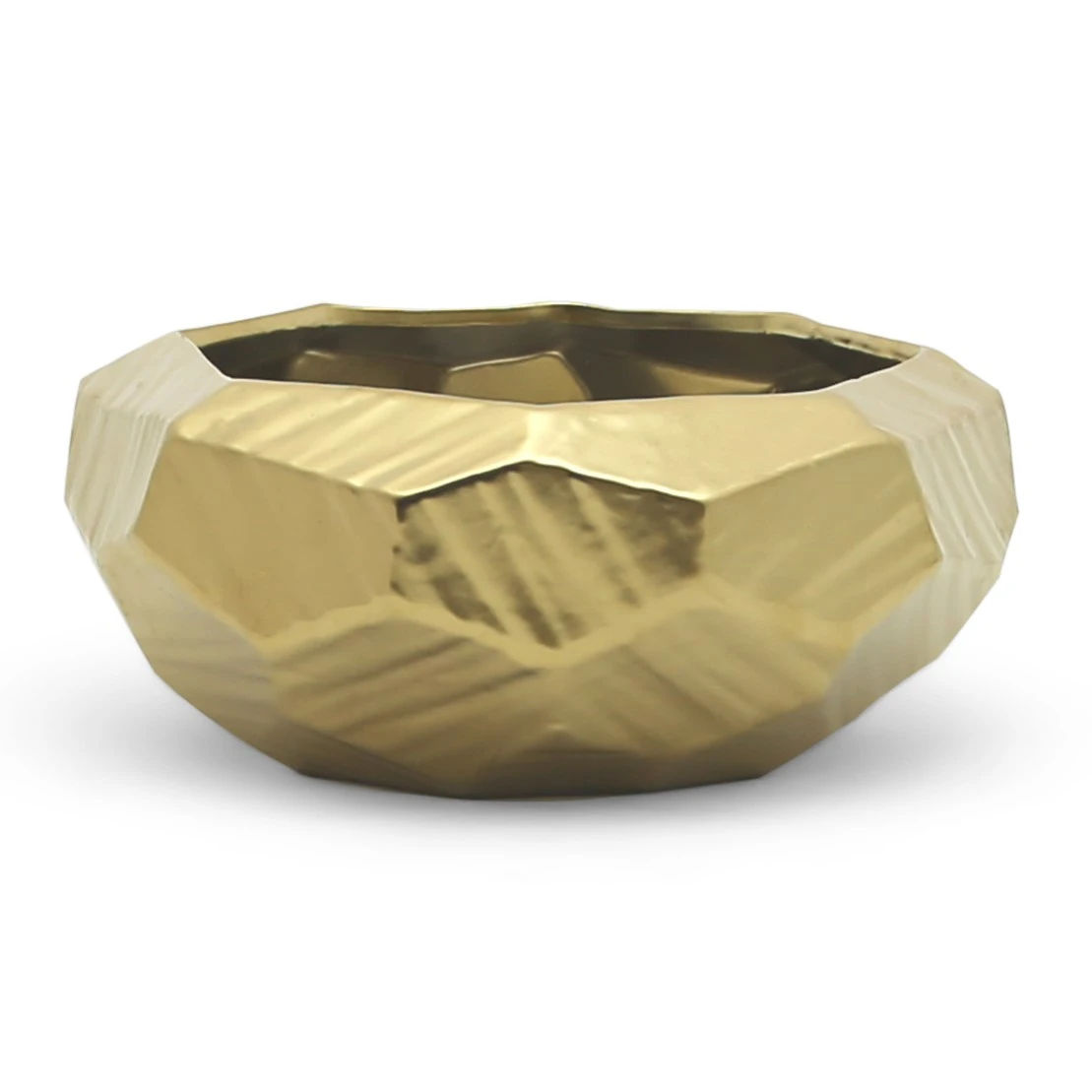 9.25" X 3.75" Large Gold Geometric Bowl - 8 Pieces 2 9.25" X 3.75" Large Gold Geometric Bowl - 8 Pieces - Image 2