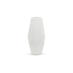 5.7" X 12.5" Tall White Geometric Vase - 6 Pieces