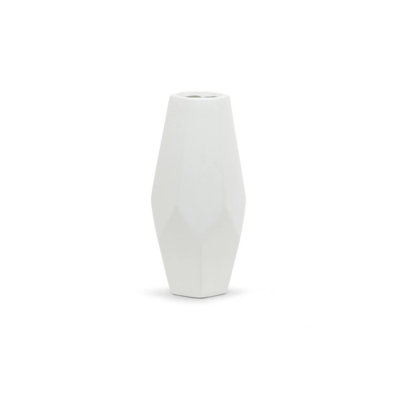 5.7" X 12.5" Tall White Geometric Vase - 6 Pieces 1 5.7" X 12.5" Tall White Geometric Vase - 6 Pieces