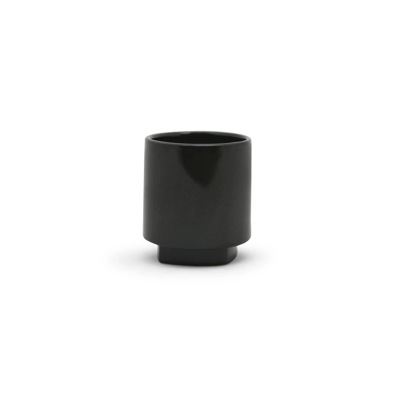 Unique Black Cylinder Ceramic Pot With Base - 16 Pieces 1 Unique Black Cylinder Ceramic Pot With Base - 16 Pieces