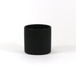 5.5" X 5" Black Cylinder Ceramic - 12 Pieces