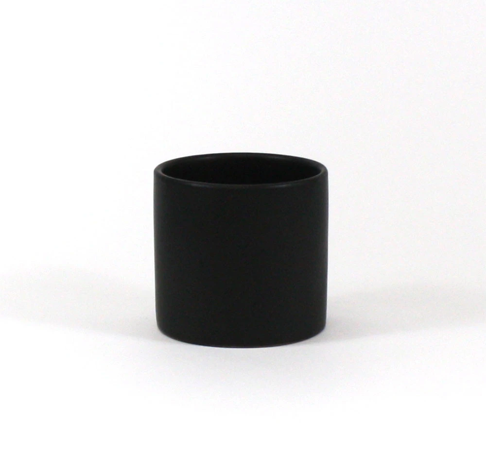 5.5" X 5" Black Cylinder Ceramic - 12 Pieces 1 5.5" X 5" Black Cylinder Ceramic - 12 Pieces