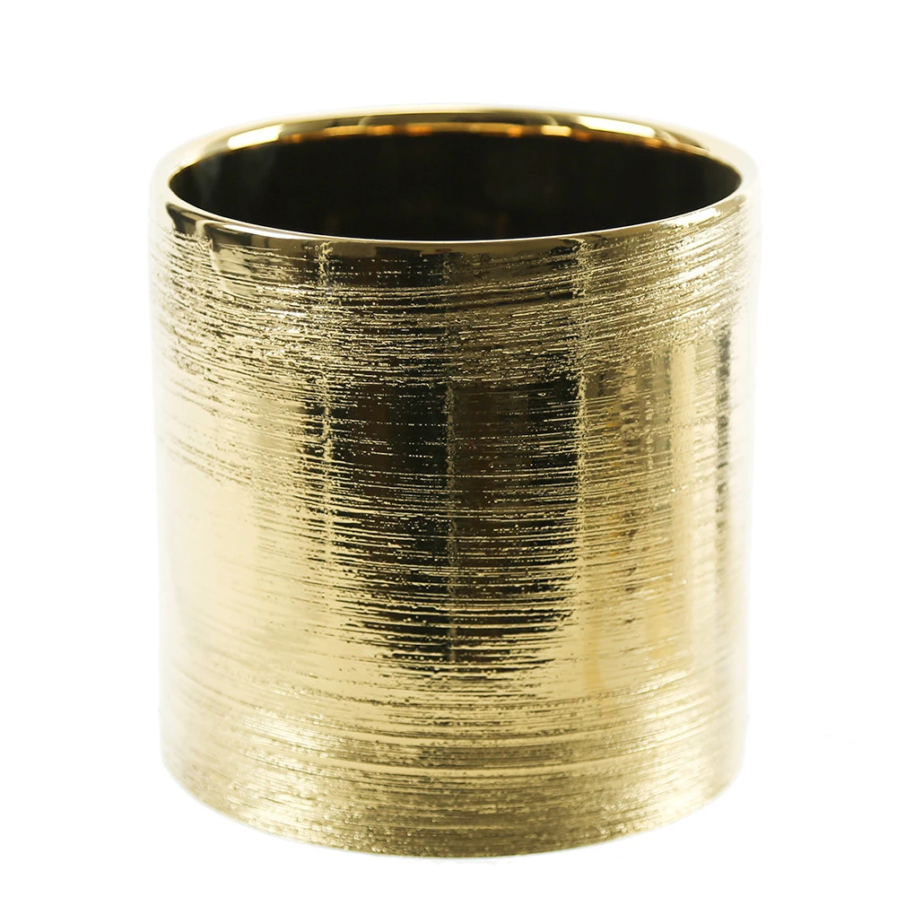 6.5" X 6" Gold Cylinder Ceramic - 6 Pieces 1 6.5" X 6" Gold Cylinder Ceramic - 6 Pieces