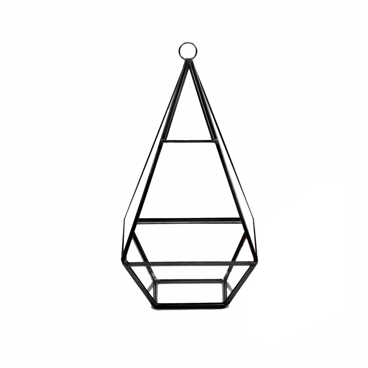 Tall Gold Raised Pyramid Geometric Glass Terrarium, Nonahedron - 9 Pieces 1 Tall Gold Raised Pyramid Geometric Glass Terrarium, Nonahedron - 9 Pieces