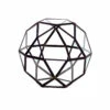 7.5" X 7.5" Geometric Glass Terrarium, Icosidodecahedron Complicated Multi-Facet, Black Frame - 4 Pieces