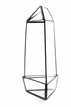 Black Tall Triangular Obelisk Geometric Glass Terrarium - 9 Pieces