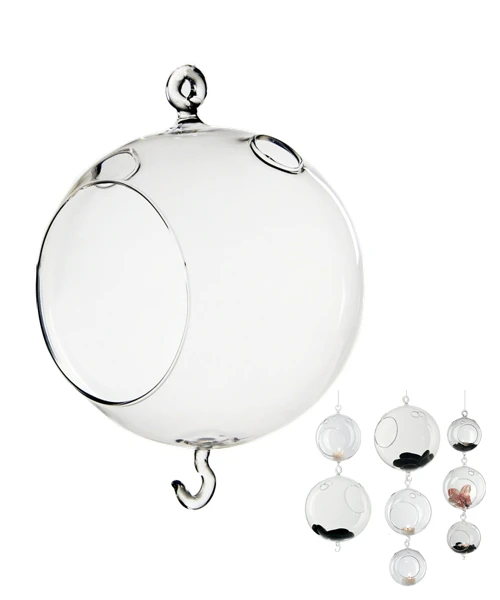 5" X 7" Hanging Round Terrarium Candle Holder, Double Hook - 24 Pieces 2 5" X 7" Hanging Round Terrarium Candle Holder, Double Hook - 24 Pieces - Image 2