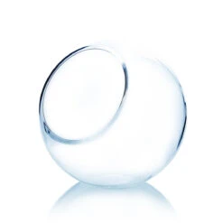 8 Inch Clear Slant Bubble Bowl Vase - 6 Pieces