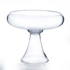 9" X 9" Bowl Glass Vase On Stand - 4 Pieces