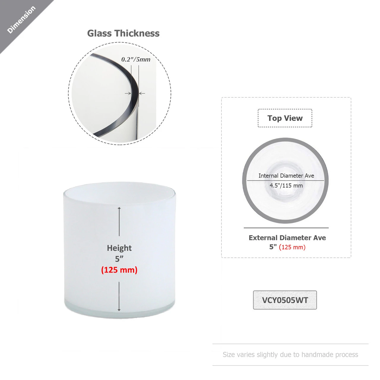 6" X 6" White Cylinder Glass Vase - 12 Pieces 2 6" X 6" White Cylinder Glass Vase - 12 Pieces - Image 2