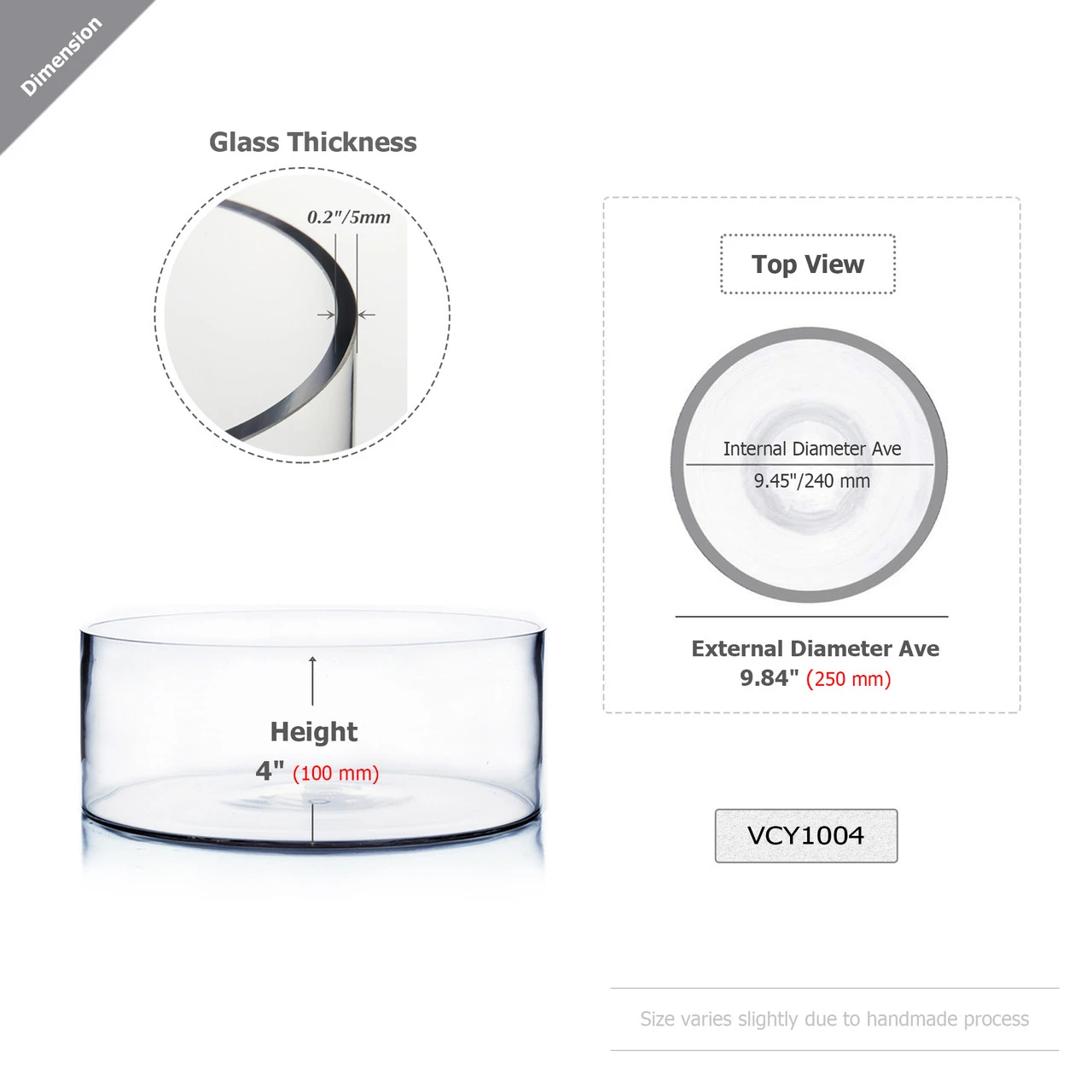 10" X 4" Cylinder Glass Vase - 8 Pieces 2 10" X 4" Cylinder Glass Vase - 8 Pieces - Image 2