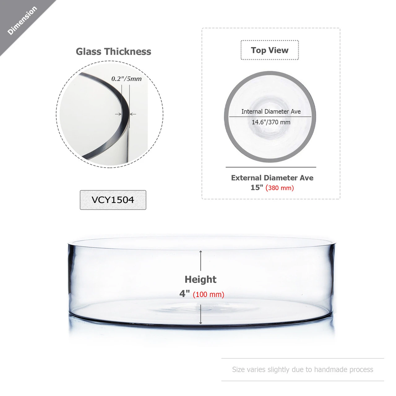 4" X 15" Clear Cylinder Vase - 1 Piece 2 4" X 15" Clear Cylinder Vase - 1 Piece - Image 2