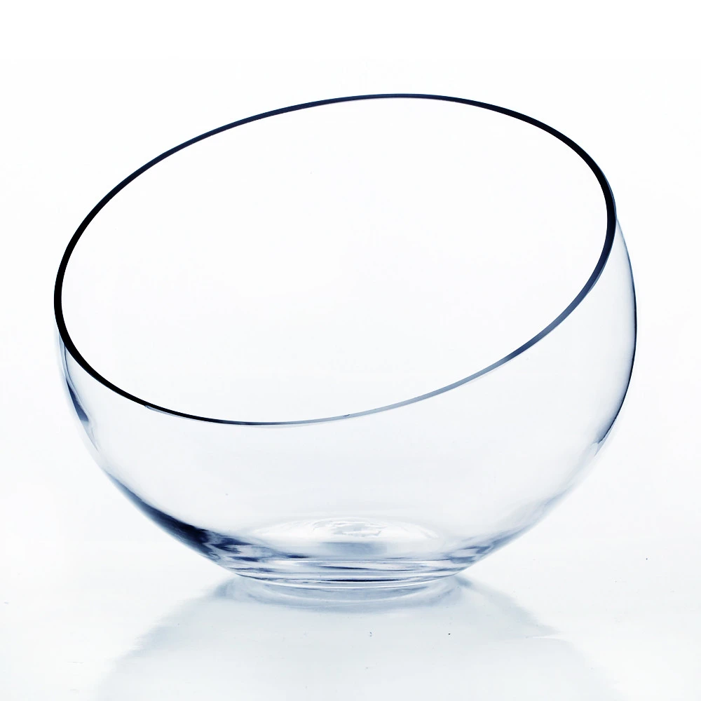 7" X 8" X 3" Slant Bowl Glass Vase - 4 Pieces 1 7" X 8" X 3" Slant Bowl Glass Vase - 4 Pieces