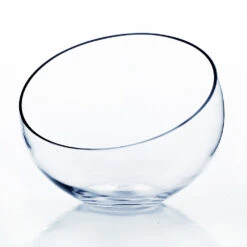 11" X 10" Slant Bowl Glass Vase - 2 Pieces
