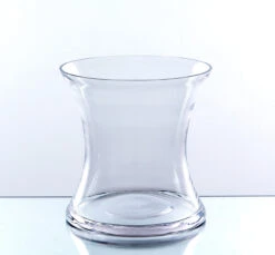 5.7" X 5" Clear Concaved Style Vase - 12 Pieces -Home Decoration Discount VHV0606 bb 62938.1661672494.1280.1280