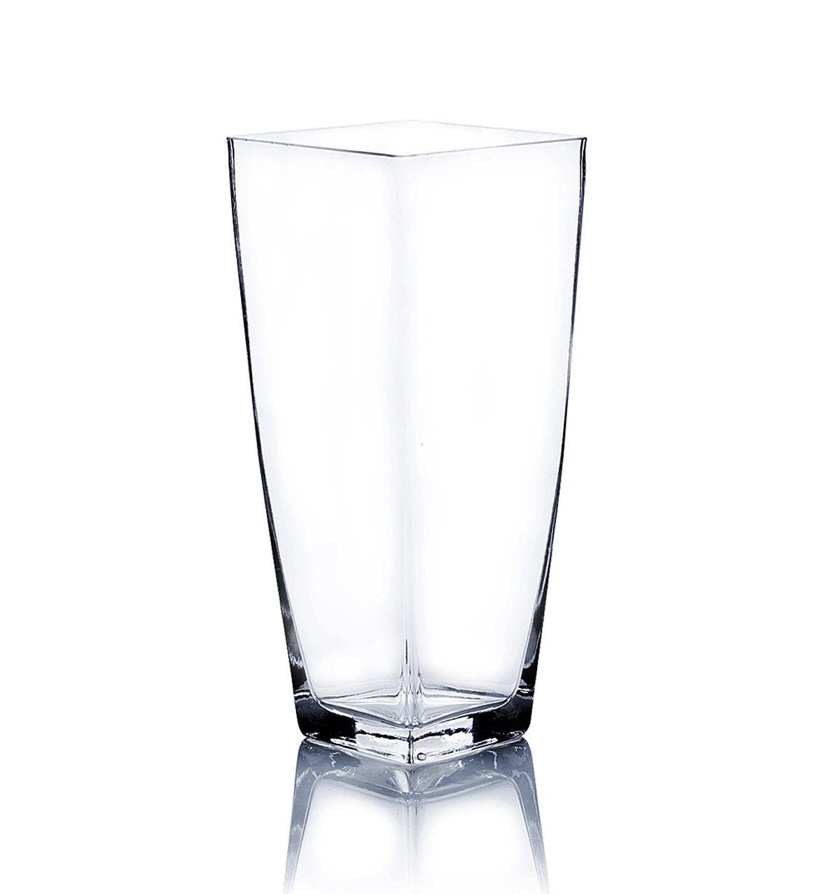 12 Inch Clear Taper Down Block Vase - 6 Pieces 1 12 Inch Clear Taper Down Block Vase - 6 Pieces