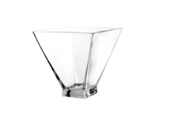 8 Inch Clear Taper Down Block Vase - 4 Pieces