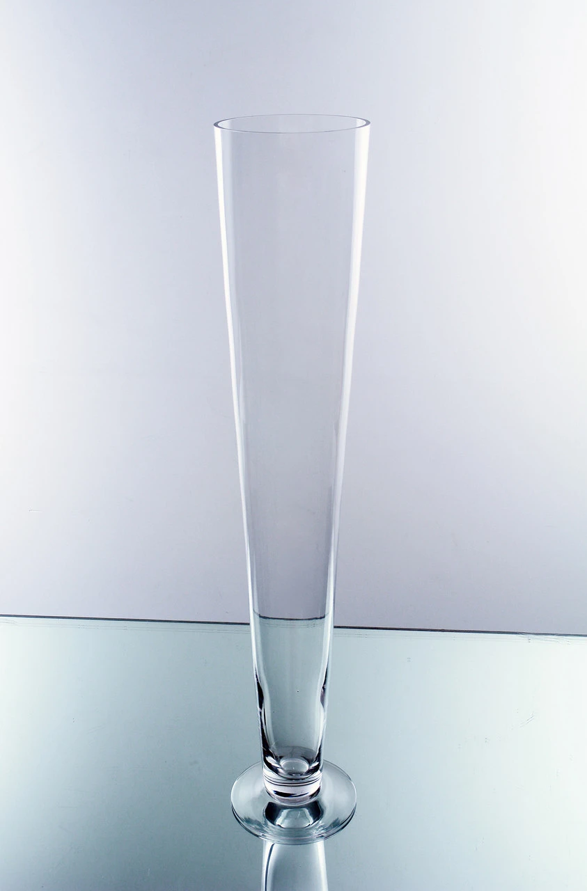 24" Clear Trumpet Vases 3 24" Clear Trumpet Vases - Image 3