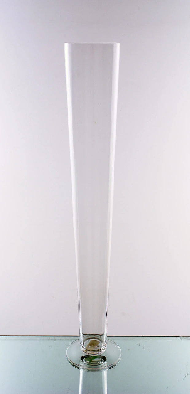 27" Clear Trumpet Vases 3 27" Clear Trumpet Vases - Image 3