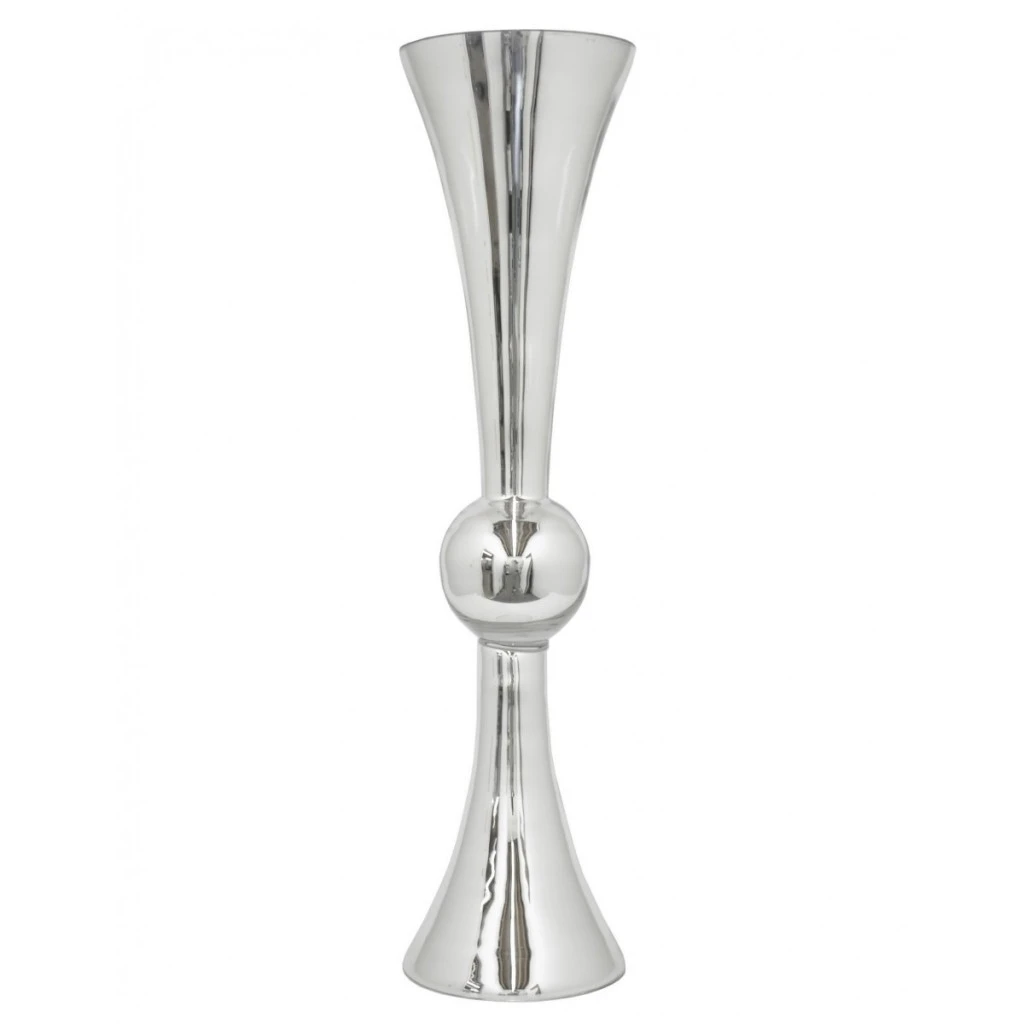 24 Inch Silver Reversible Latour Trumpet Vase - 4 Pieces 1 24 Inch Silver Reversible Latour Trumpet Vase - 4 Pieces