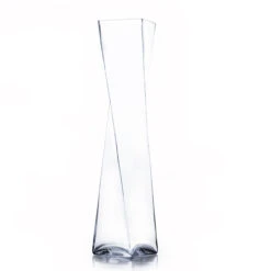 4" X 10.5" Clear Twisted Block Vase - 12 Pieces