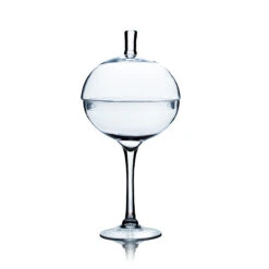 24 Inch Clear Unique Ball On Stand Vase