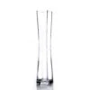 17" Unique Concaved Square Tall Glass Vase - 12 Pieces