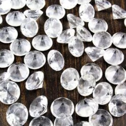 Clear Acrylic Diamonds Vase Filler, 1" (Wholesale 24 LBS/Case) 8 Clear Acrylic Diamonds Vase Filler, 1" (Wholesale 24 LBS/Case) -Home Decoration Discount acrylic diamond violet vfac005 1 1