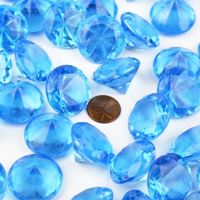 Light Blue Acrylic Diamonds Vase Filler, 1" (Wholesale 24 LBS/Case) 4 Light Blue Acrylic Diamonds Vase Filler, 1" (Wholesale 24 LBS/Case) - Image 4