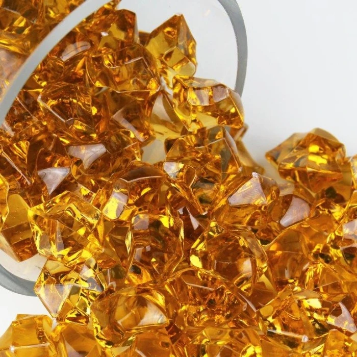 Amber Acrylic Crushed Ice Rocks Vase Filler, 1" (Wholesale 24 LBS/Case) 6 Amber Acrylic Crushed Ice Rocks Vase Filler, 1" (Wholesale 24 LBS/Case) - Image 6
