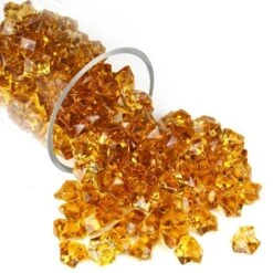 Amber Acrylic Crushed Ice Rocks Vase Filler, 1" (Wholesale 24 LBS/Case) 9 Amber Acrylic Crushed Ice Rocks Vase Filler, 1" (Wholesale 24 LBS/Case) -Home Decoration Discount acrylic ice rocks vfac002am