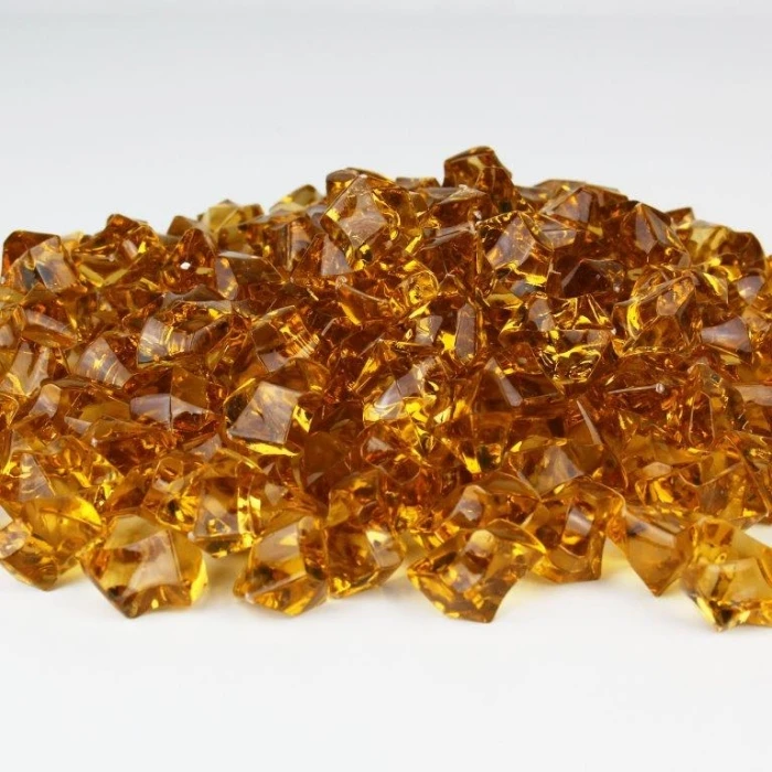 Amber Acrylic Crushed Ice Rocks Vase Filler, 1" (Wholesale 24 LBS/Case) 5 Amber Acrylic Crushed Ice Rocks Vase Filler, 1" (Wholesale 24 LBS/Case) - Image 5
