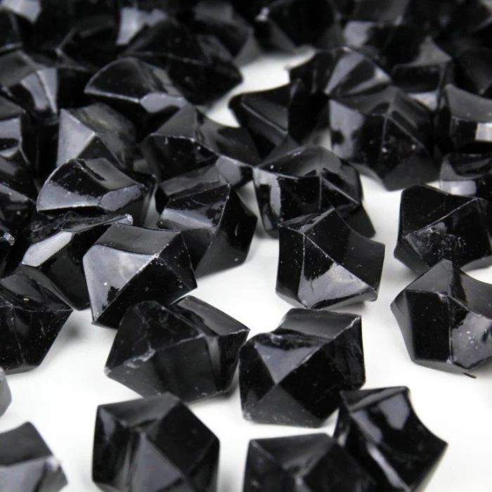 Black Acrylic Crushed Ice Rocks Vase Filler, 1" (Wholesale 24 LBS/Case) 6 Black Acrylic Crushed Ice Rocks Vase Filler, 1" (Wholesale 24 LBS/Case) - Image 6