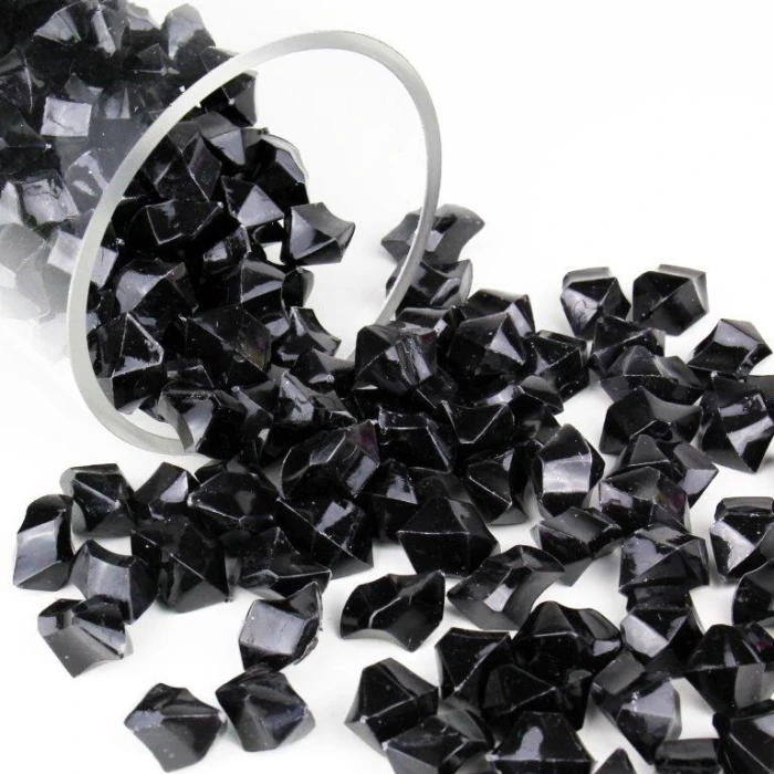 Black Acrylic Crushed Ice Rocks Vase Filler, 1" (Wholesale 24 LBS/Case) 3 Black Acrylic Crushed Ice Rocks Vase Filler, 1" (Wholesale 24 LBS/Case) - Image 3
