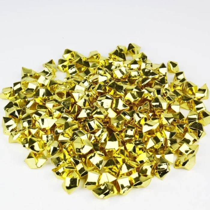 Gold Acrylic Crushed Ice Rocks Vase Filler, 1" (Wholesale 24 LBS/Case) 3 Gold Acrylic Crushed Ice Rocks Vase Filler, 1" (Wholesale 24 LBS/Case) - Image 3
