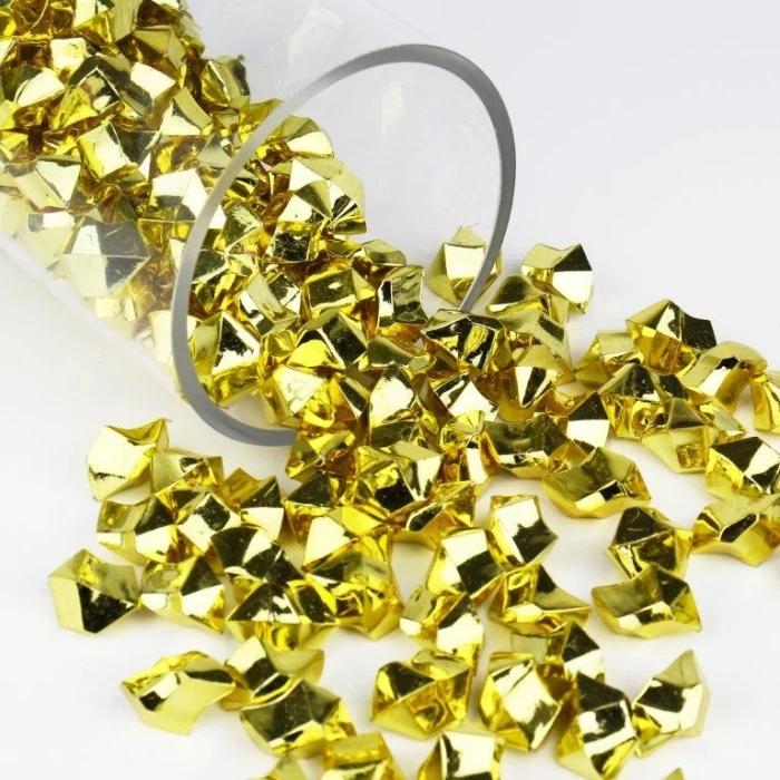 Gold Acrylic Crushed Ice Rocks Vase Filler, 1" (Wholesale 24 LBS/Case) 6 Gold Acrylic Crushed Ice Rocks Vase Filler, 1" (Wholesale 24 LBS/Case) - Image 6