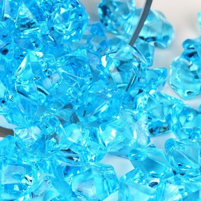Light Blue Acrylic Crushed Ice Rocks Vase Filler, 1" (Wholesale 24 LBS/Case) 4 Light Blue Acrylic Crushed Ice Rocks Vase Filler, 1" (Wholesale 24 LBS/Case) - Image 4