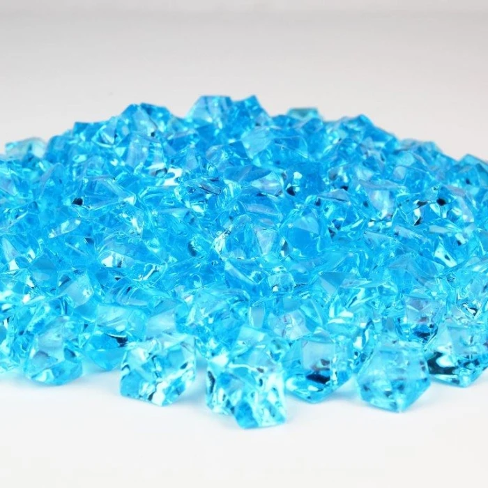 Light Blue Acrylic Crushed Ice Rocks Vase Filler, 1" (Wholesale 24 LBS/Case) 3 Light Blue Acrylic Crushed Ice Rocks Vase Filler, 1" (Wholesale 24 LBS/Case) - Image 3