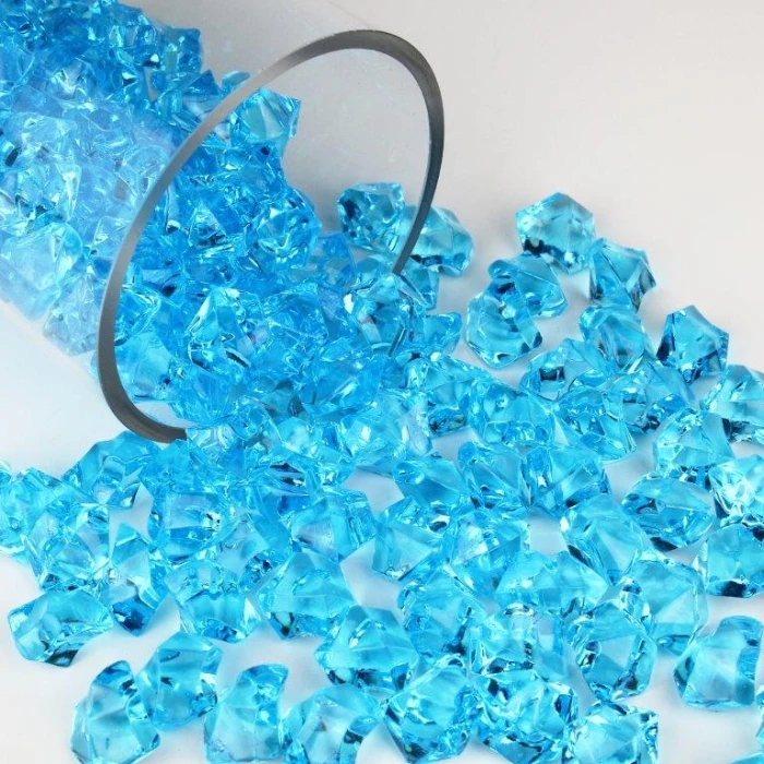 Light Blue Acrylic Crushed Ice Rocks Vase Filler, 1" (Wholesale 24 LBS/Case) 5 Light Blue Acrylic Crushed Ice Rocks Vase Filler, 1" (Wholesale 24 LBS/Case) - Image 5
