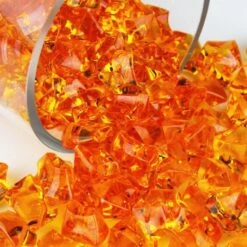 Orange Acrylic Crushed Ice Rocks Vase Filler, 1" (Wholesale 24 LBS/Case) -Home Decoration Discount acrylic ice rocks vfac002or 1