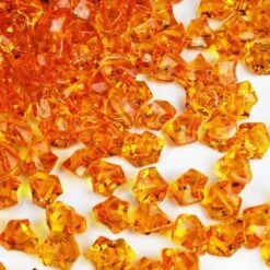 Orange Acrylic Crushed Ice Rocks Vase Filler, 1" (Wholesale 24 LBS/Case)