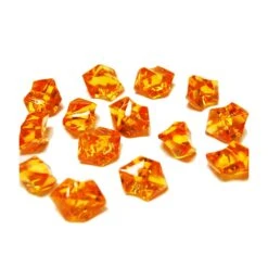 Orange Acrylic Crushed Ice Rocks Vase Filler, 1" (Wholesale 24 LBS/Case) -Home Decoration Discount acrylic rocks vfac002or