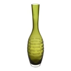 Decorative Olive Green Glass Vase H-13" D-1.5" (Wholesale 12 Pcs Per Case)