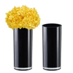 Glass Black Cylinder Vase, H-9" D-4" (Wholesale 4 PCS/Case) 9 Glass Black Cylinder Vase, H-9" D-4" (Wholesale 4 PCS/Case) -Home Decoration Discount black glass cylinder vases gcy010 09bk 2