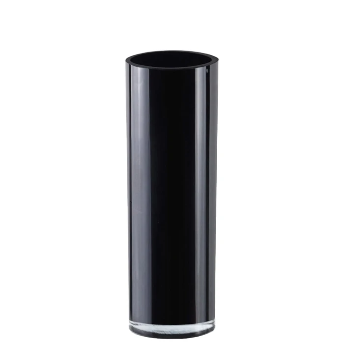 Glass Black Cylinder Vase, H-12" D-4" (Wholesale 4 PCS/Case) 1 Glass Black Cylinder Vase, H-12" D-4" (Wholesale 4 PCS/Case)