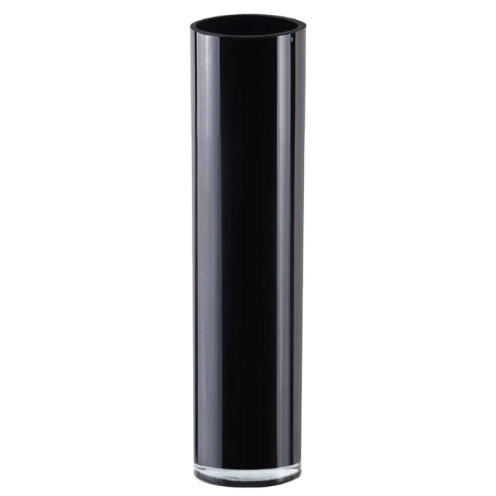 Glass Black Cylinder Vase, H-16" D-4" (Wholesale 4 PCS/Case) 1 Glass Black Cylinder Vase, H-16" D-4" (Wholesale 4 PCS/Case)