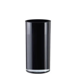 Case Of 4 - Glass Black Cylinder Vase, H-12" D-6" -Home Decoration Discount black glass cylinder vases gcy122 12bk