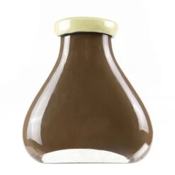 Brown Slim Bottle Vase With 2 Tones Flip Lip H-6.5" D-3.5" X 2.5" (Wholesale 12 Pcs Per Case)