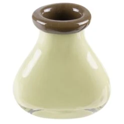 Cream Slim Bottle Vase With 2 Tones Flip Lip H-6.5" D-3.5" X 2.5" (Wholesale 12 Pcs Per Case) 7 Cream Slim Bottle Vase With 2 Tones Flip Lip H-6.5" D-3.5" X 2.5" (Wholesale 12 Pcs Per Case) -Home Decoration Discount brown decorative vase dg0171cr 01 1000